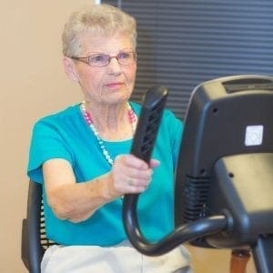 Exercise equipment at the Village at Skyline Pines